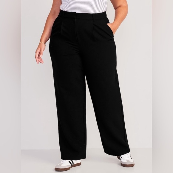 NWT! Black Extra High-Waisted Pleated Taylor Wide-Leg Trouser Suit Pants 💎 - Picture 4 of 7